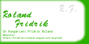 roland fridrik business card
